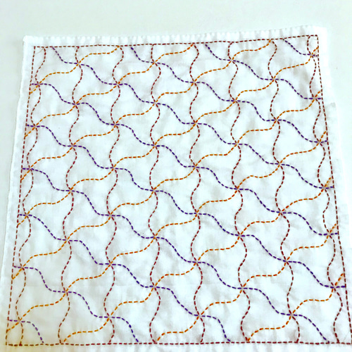刺し子コースター ⬜︎ 完成✦ฺ ☕️🪡🧵🎵