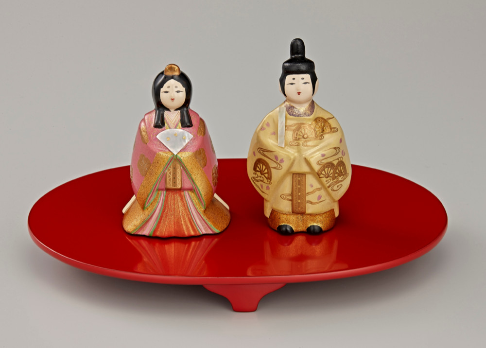 輪島塗 『皓凛(こうりん)』　立雛飾り 蒔絵梨地 漆芸雛