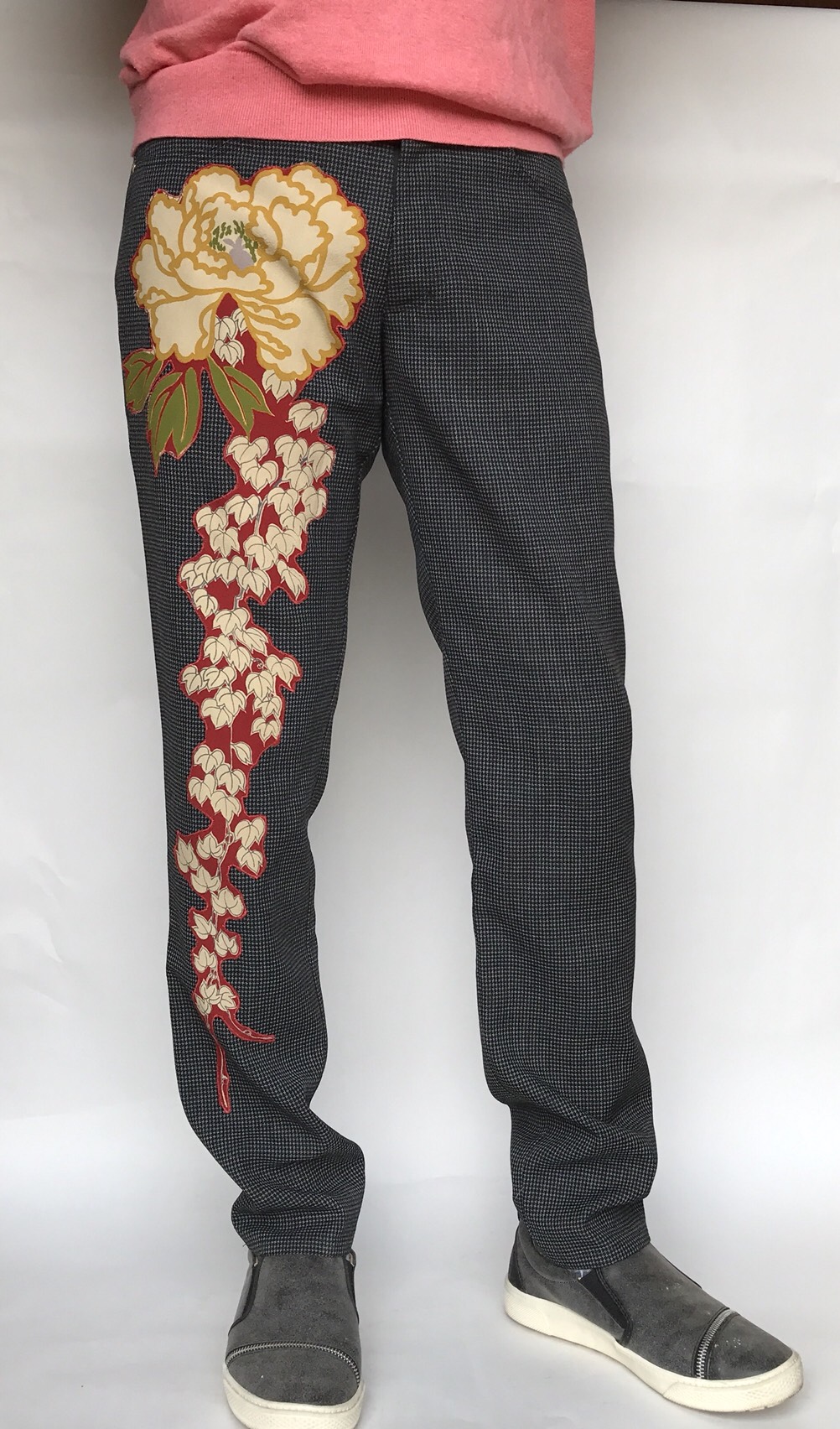 着物柄パッチワークパンツ