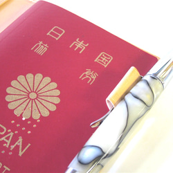 【名入れ】ぴったりサイズのパスポートケース イタリアンスムースレザー ライトブラウン 6枚目の画像
