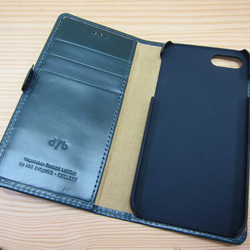 【送料無料】【SALE】ブライドルレザー　手帳型 iPhone7/8ケース　英国　Ｊ＆Ｅ ＳＥＤＧＷＩＣＫ社製　グリーン 6枚目の画像