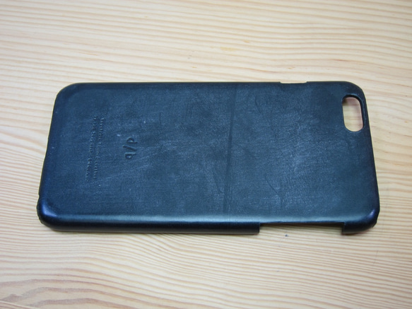 【送料無料】【SALE】シェル型 iPhone6Plus/6SPlusケース　ブライドルレザー　ブラック 5枚目の画像