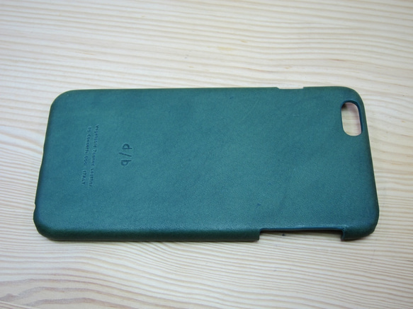 【SALE】シェル型 iPhone6/6Sケース　オイルスムースレザー　グリーン 3枚目の画像