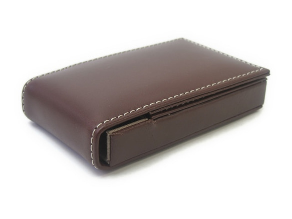 メゾンタクヤ 名刺入れ ブラウン ターコイズ レザー BUSINESS CARD CASE - MAISON TAKUYA ONLINE STORE