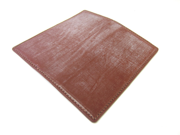 【SALE】 英国製ブライドルレザー ロングウォレット カードケース メンズ 薄い 本革 ブラウン 3枚目の画像