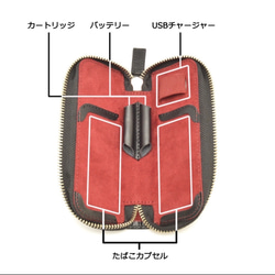 【SALE】コンパクトなプルームテックケース　英国製ブライドルレザー　ネイビー 2枚目の画像