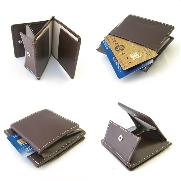 【名入れ】３WAY ミニウォレット 財布 コインケース カードケース コンパクト 本革 イタリアンレザー 6枚目の画像