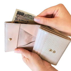 rinto 欧州カフェ店員の小銭すっきり二つ折り財布（ピンク）[EA-RI001-PK] 7枚目の画像