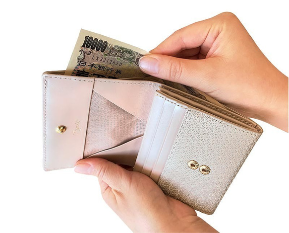 rinto 欧州カフェ店員の小銭すっきり二つ折り財布（ピンク）[EA-RI001-PK] 7枚目の画像