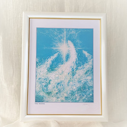 白い龍　アクリル画　原画アート　ポーリングアート 白い龍 アクリル画 原画アート ポーリングアート 白い龍