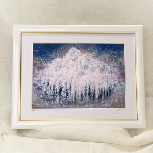 絵画 遠くの花火3 原画 A4サイズ 額縁無し