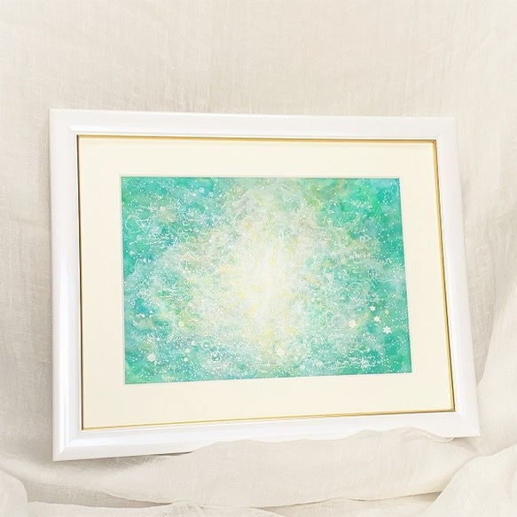 ヒーリングアート『エメラルドの癒し』アクリル画　原画 