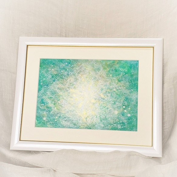 ヒーリングアート『エメラルドの癒し』アクリル画　原画 