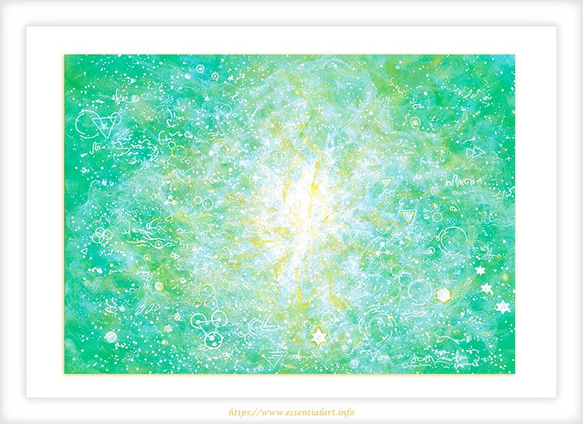 ヒーリングアート『エメラルドの癒し』アクリル画　原画 