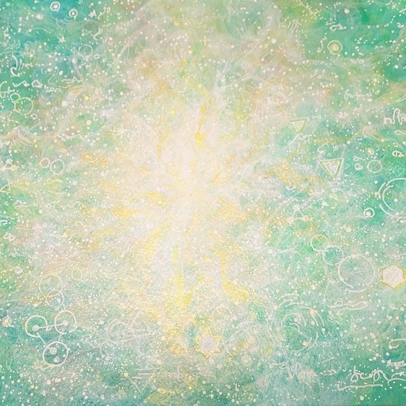 ヒーリングアート『エメラルドの癒し』アクリル画　原画 