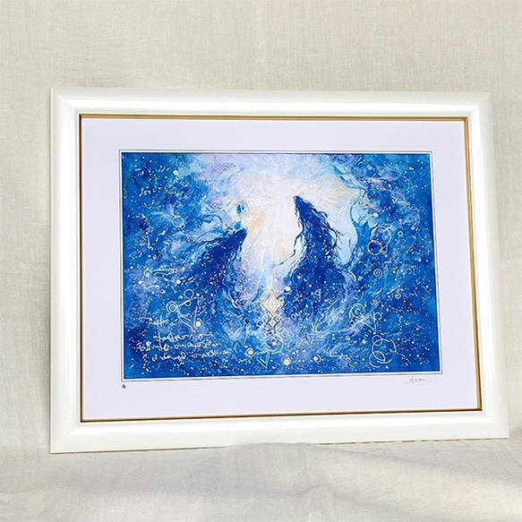 【マリス】【オーダー品】龍神様　白龍　昇龍　絵画　原画　開運 龍神の絵『 白龍 』複製画 大サイズ 白龍の絵 | 幸せの水彩画
