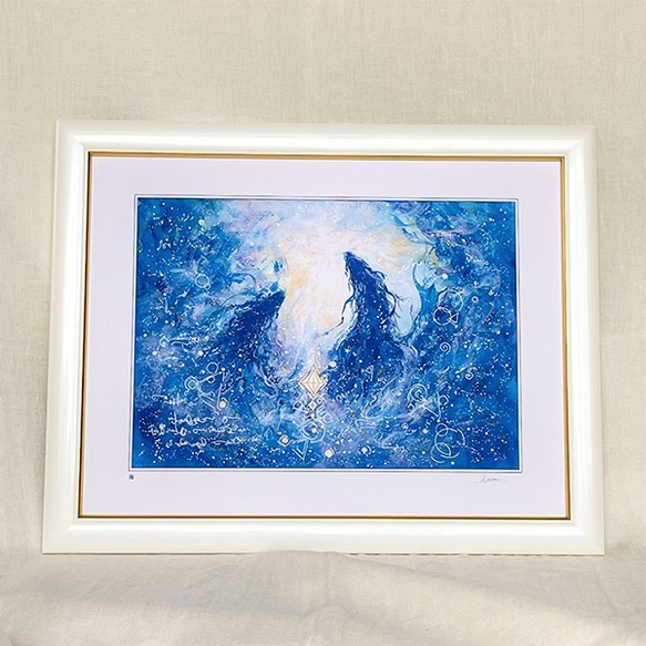 昇り龍、龍神の絵 龍神様の絵画 『海』 太子額付きジクレーアート 2枚目の画像
