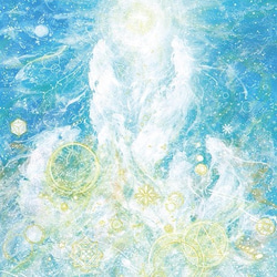 ヒーリングアート 原画 レムリアの癒し 水のエレメント 絵画 HIDEKI