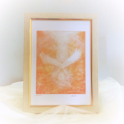 天使のヒーリングアート『Angel Blessing』【額入】A4ジクレーアート（絵画）で癒しの空間を！ 5枚目の画像