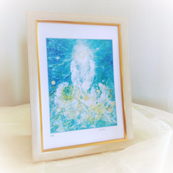 天使のヒーリングアート『いやしの森』【額入】A4ジクレーアート（絵画