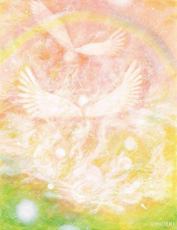 天使のヒーリングアート『You’re Welcome』A4ジクレーアート（絵画）で癒しの空間を！ 1枚目の画像