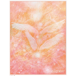 天使のヒーリングアート『いつも一緒！』A4サイズ額込アート（絵画）で癒しの空間・聖なる空間をサポートします 2枚目の画像