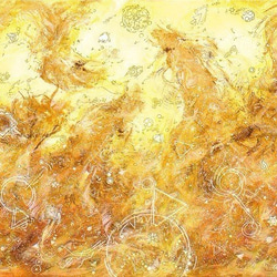 龍神ヒーリングアート『黄の龍神』額入りジクレーアート（絵画）で癒しの空間を！ 2枚目の画像