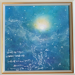 月の竪琴　ハンドメイドパステル画　絵画アート原画 ☆龍神～燦～☆ 20cm角パステルアート 絵画 HIDEKI 通販