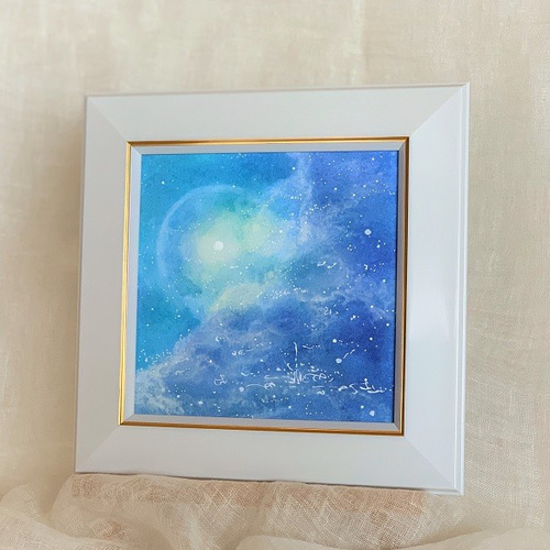 月と雲』 パステルアート原画 HIDEKIのヒーリングアート