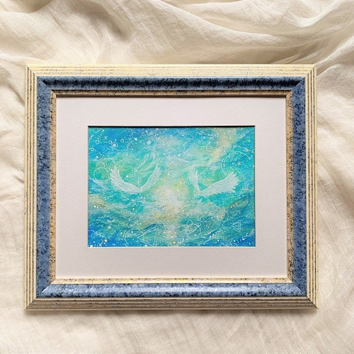 絵画、天使の笑顔