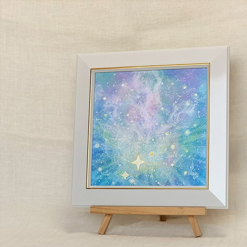 【じじ】オーダーメイド絵画 ☆ヒカリのカタチ☆20cm角 オーダーメイドパステルアート 絵画