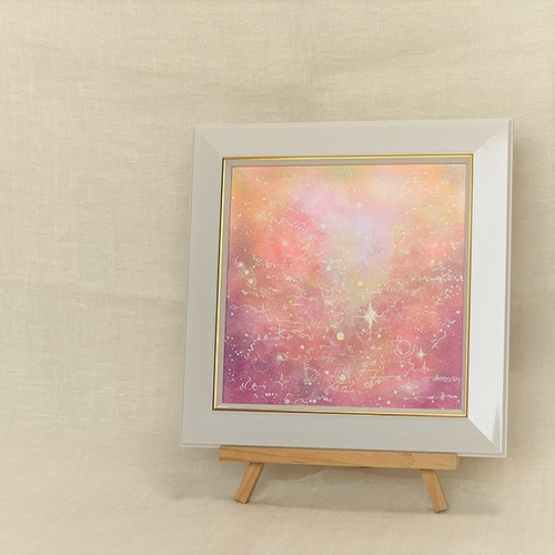 感情表現のパステル画 星とハート パステルアート ミニサイズ「内なる灯火」 | Pay ID
