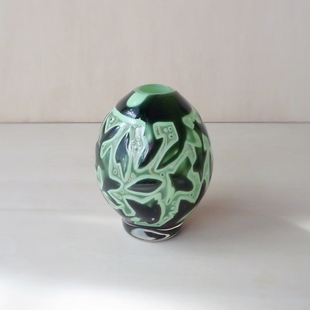 pattern vase　花挿し　葉っぱ