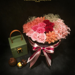 【CLF花藝】紅粉佳人 紅色系手做不凋花與乾燥花盒花設計 第1張的照片