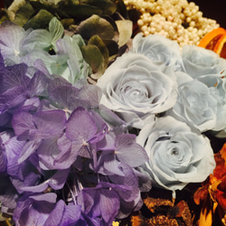 【CLF花藝】蜜糖微醺 藍紫色系手做不凋花與乾燥花盒花設計 第4張的照片