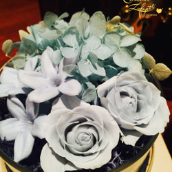 【CLF花藝】精靈花園 藍色系手做不凋花與乾燥花盒花設計 第3張的照片