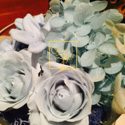 【CLF花藝】精靈花園 藍色系手做不凋花與乾燥花盒花設計 第4張的照片