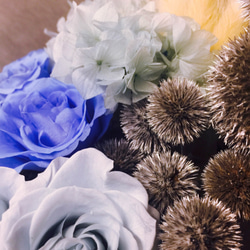 【CLF花藝】藍色系手做不凋花與乾燥花盒花設計 第4張的照片