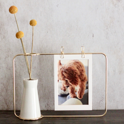 ドライフラワークラスペディア】setゴールドワイヤーフォトスタンド