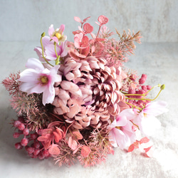 【大輪菊】シャビーピンク色のブーケ【花器別売り】 4枚目の画像