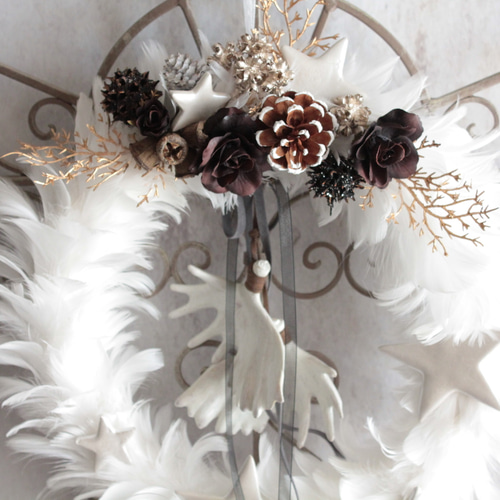 白いクリスマスリース Craama限定】White Christmas wreath ホワイトクリスマスリース