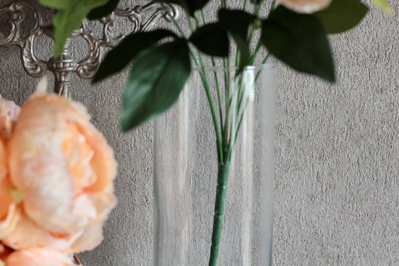 【ボリューム満点！】10cmの大輪ピオニーの10輪咲き造花ブーケ単品販売【イエローピンク】 6枚目の画像