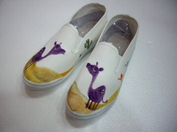 可愛手工彩繪童鞋 可客製 可愛動物系列 第3張的照片