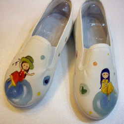 ラブリー手描き子供用の靴は、甘い娘シリーズをカスタマイズすることができます 4枚目の画像