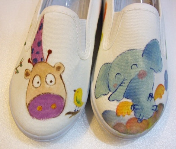 可愛手工彩繪童鞋 可客製 可愛動物系列 第2張的照片