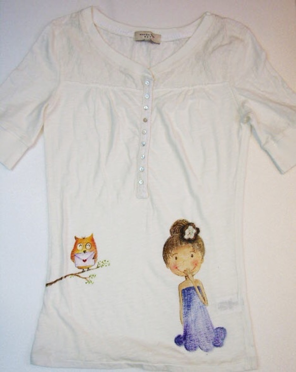 可愛彩繪上衣 T恤 可客製 甜美女孩系列 第2張的照片