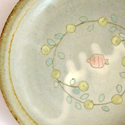 魚と花　リム皿　大 2枚目の画像