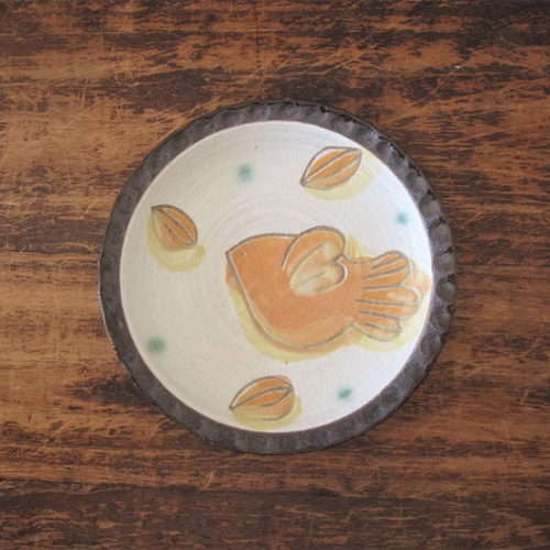 希少！スージークーパーの代表作「ウッドペッカー」22.5cmプレート、1932年