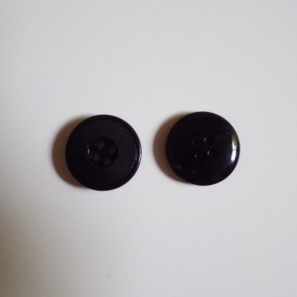黒マット二重丸19ｍｍヴィンテージボタン７個セット 3枚目の画像