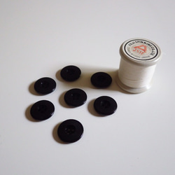 黒マット二重丸19ｍｍヴィンテージボタン７個セット 4枚目の画像